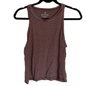 American Eagle Outfitters Striped Tank Top Brown and White Women’s Large
